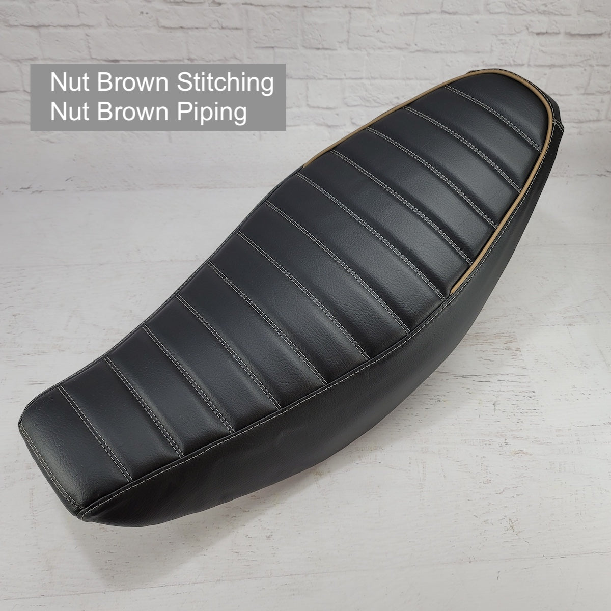 Honda Navi tuck-and-roll seat cover with Nut Brown stitching and piping
