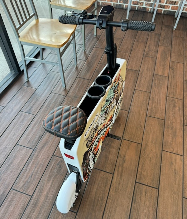 Honda Motocompacto brown and black chevron seat cover