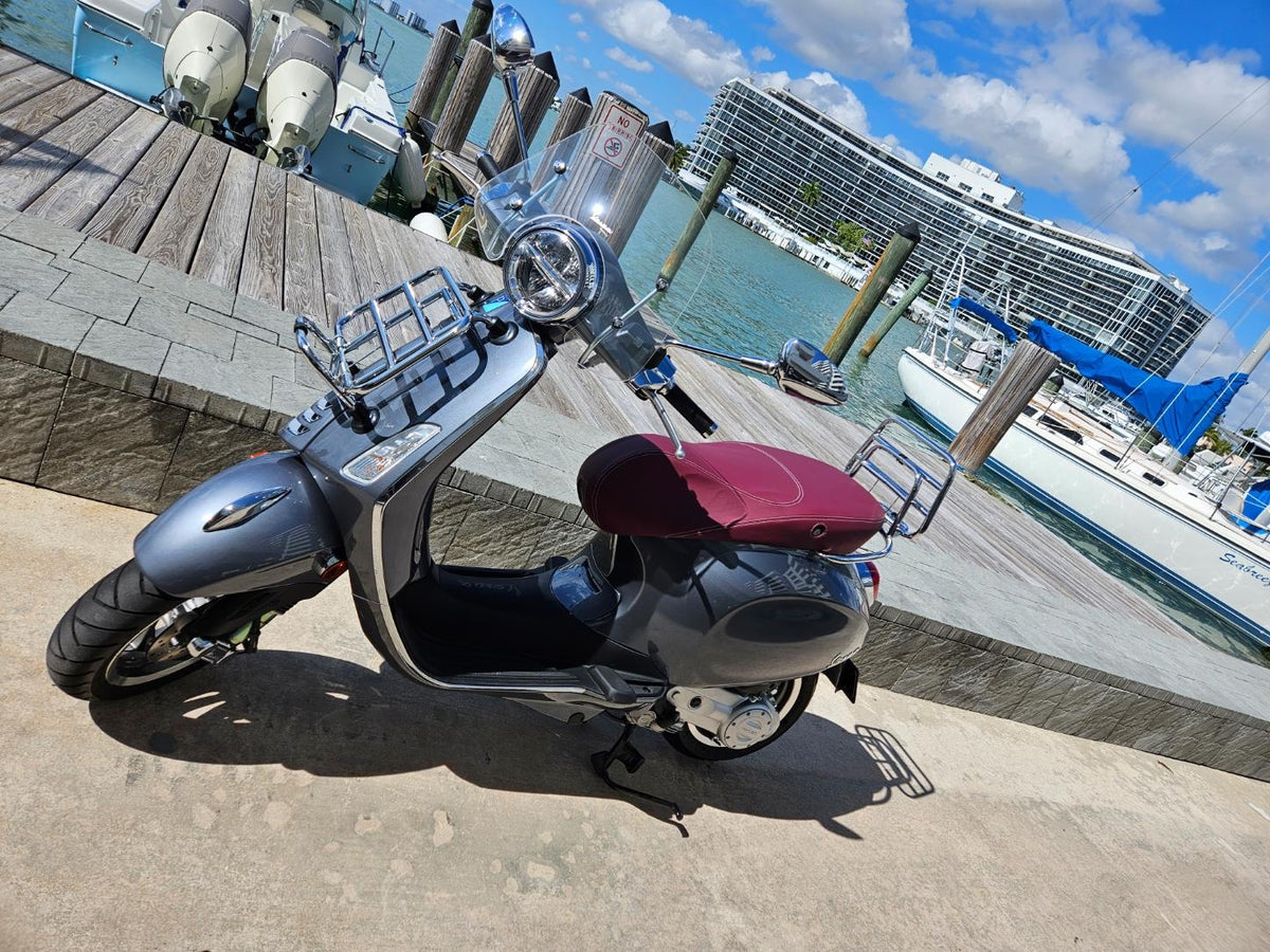 Vespa Primavera Sprint Seat Cover Matte Merlot Burgundy by Cheeky Seats