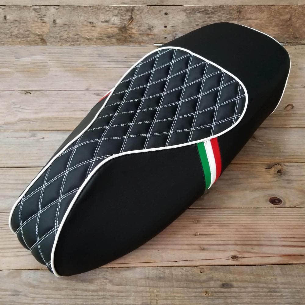 Vespa GTS 250 300 Black Diamond Italian Handmade Seat Cover Cheeky