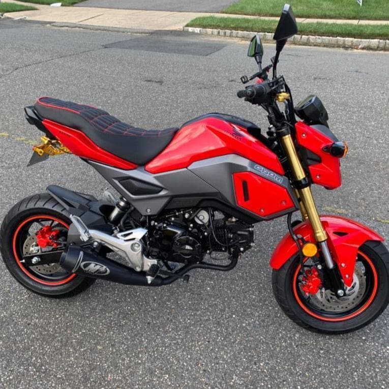 Honda Grom Rectangle Grid Seat Cover, handmade Honda Grom seat cover by Cheeky Seats, product detail view 7