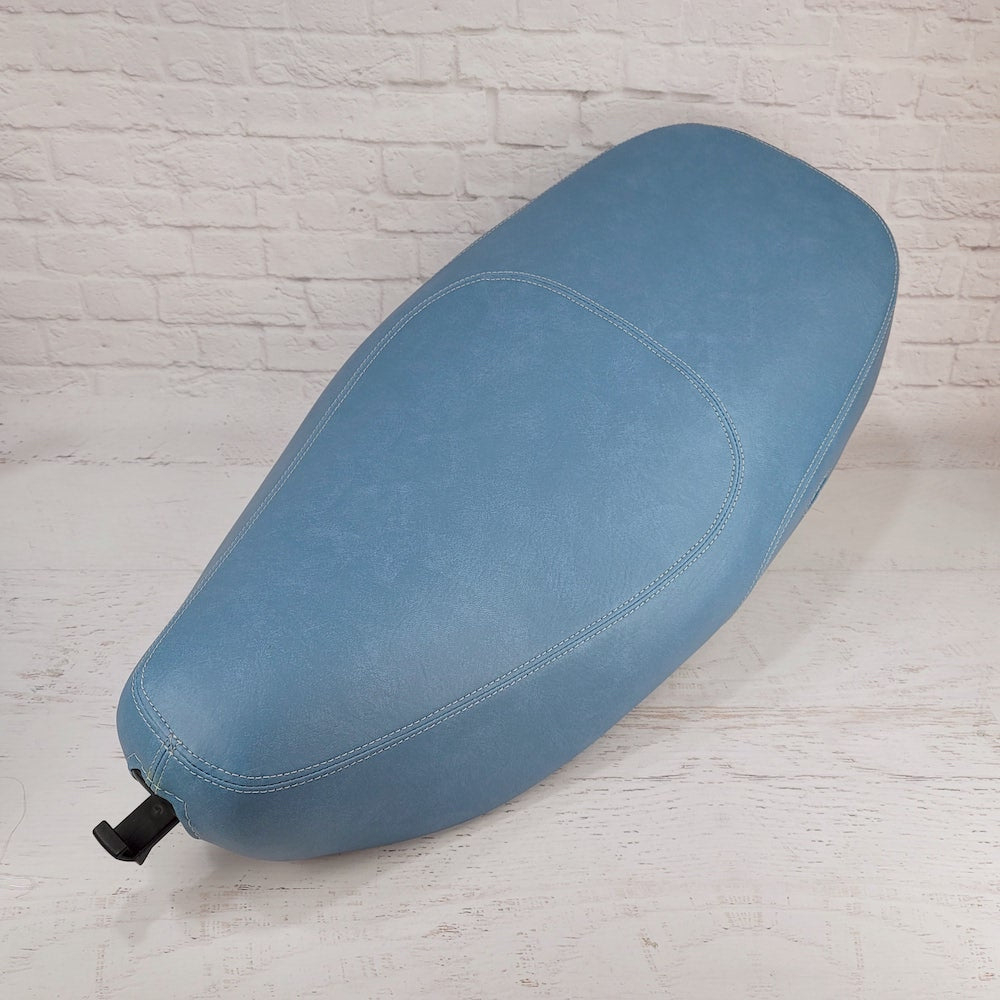 Vespa LX Distressed Blue Seat Cover French Seams – Cheeky Seats