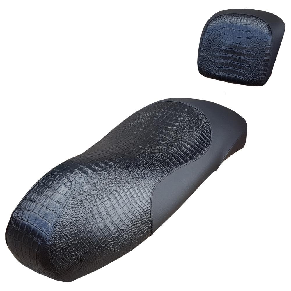 Vespa Sei Giorni Eurogel croc gator seat cover, side view