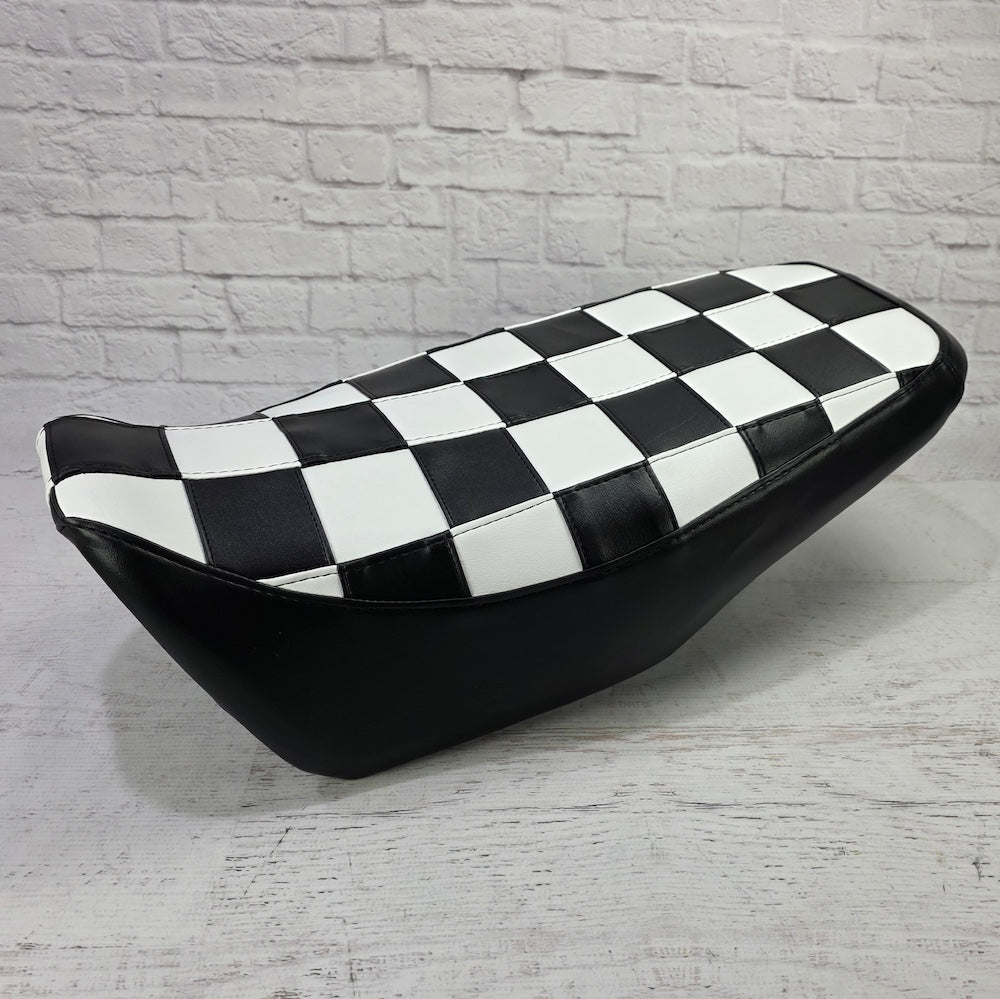 Honda Grom CHECKERS Seat Cover, handmade Honda Grom seat cover by Cheeky Seats, product detail view 6