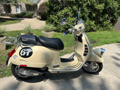 Vespa GTV Minimalist Black Seat Cover with French Seams