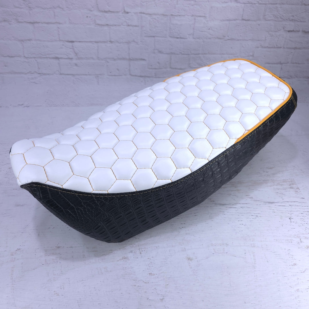 Honda Grom WHITE HEXAGON Honeycomb Seat Cover 2013-2026
