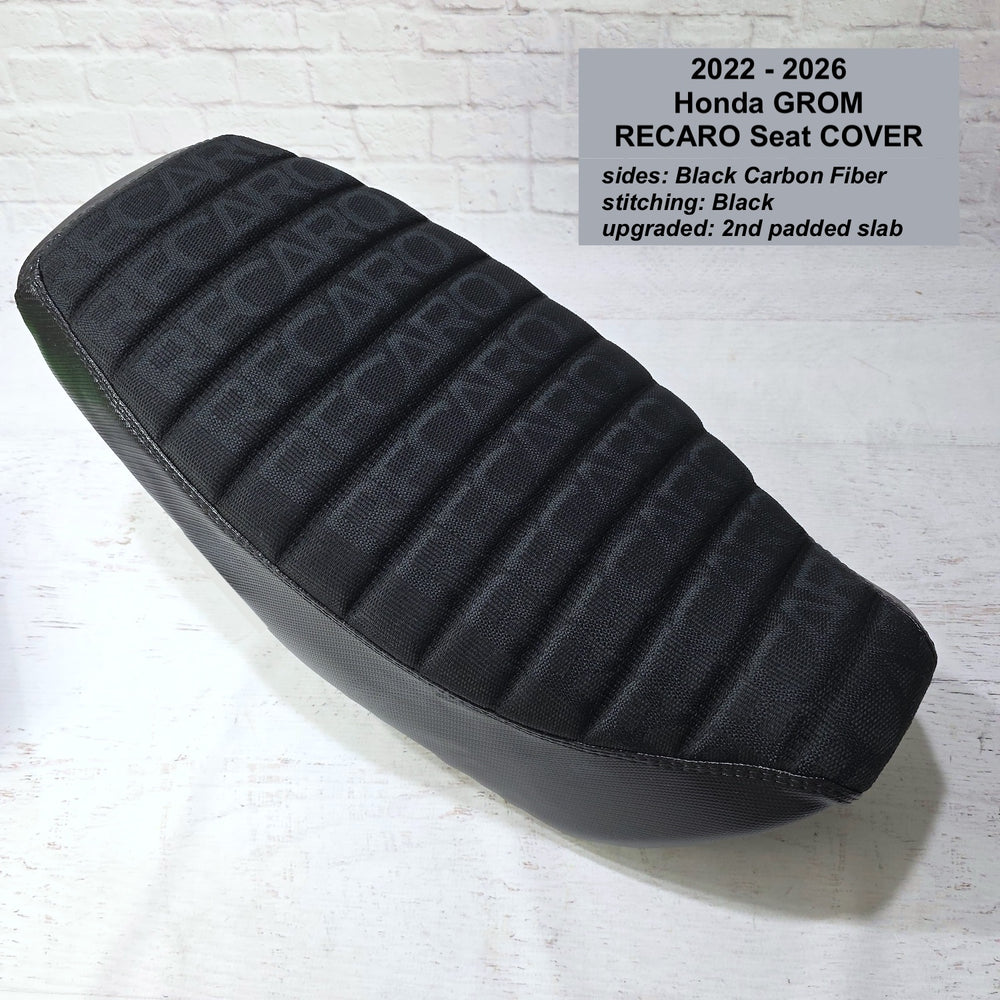 Ready to Ship! 2022-26 Honda Grom RECARO Seat Cover, handmade Honda Grom seat cover by Cheeky Seats, product detail view 3