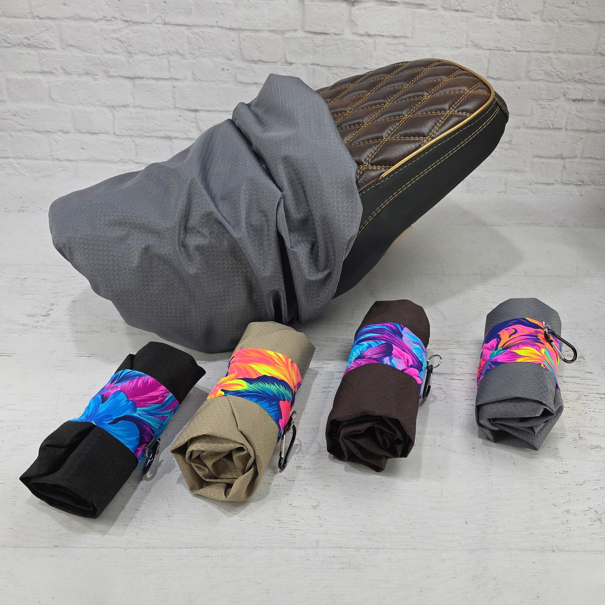 Honda GROM Rain Dust Protective Seat Cover, handmade Honda Grom seat cover by Cheeky Seats, featured product view