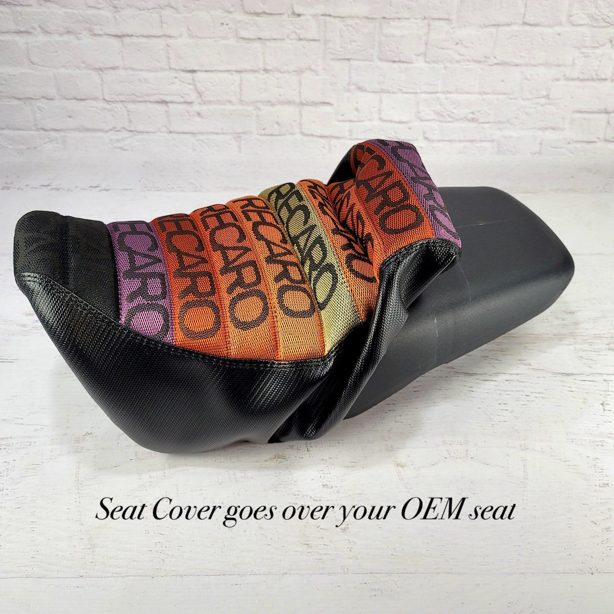 ズーマーカスタムシート RECARO柄グラデーション パーツ博物館」当時物 レカロ グラデーションカラー セミバケット