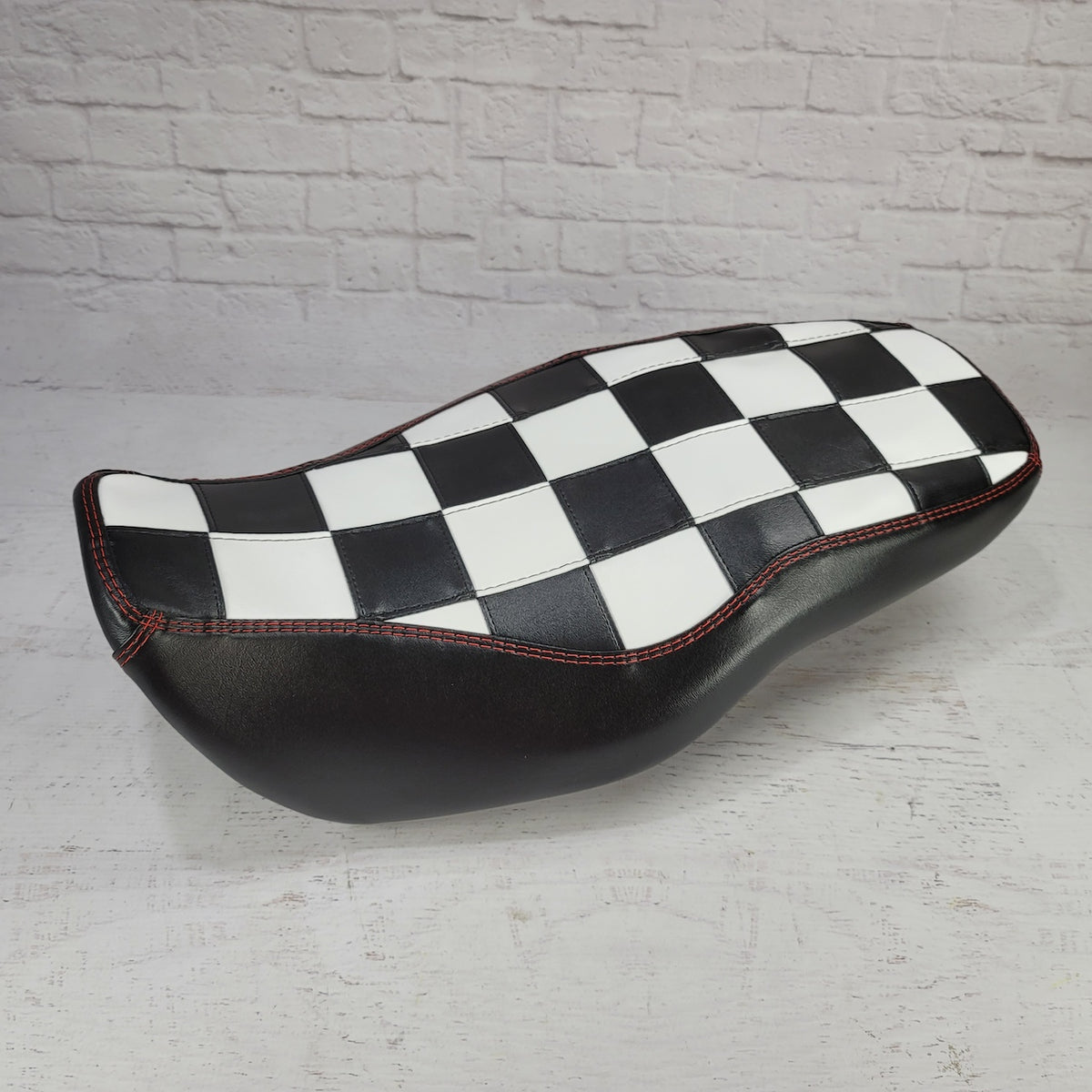 Honda Grom CHECKERS Seat Cover, handmade Honda Grom seat cover by Cheeky Seats, product detail view 5