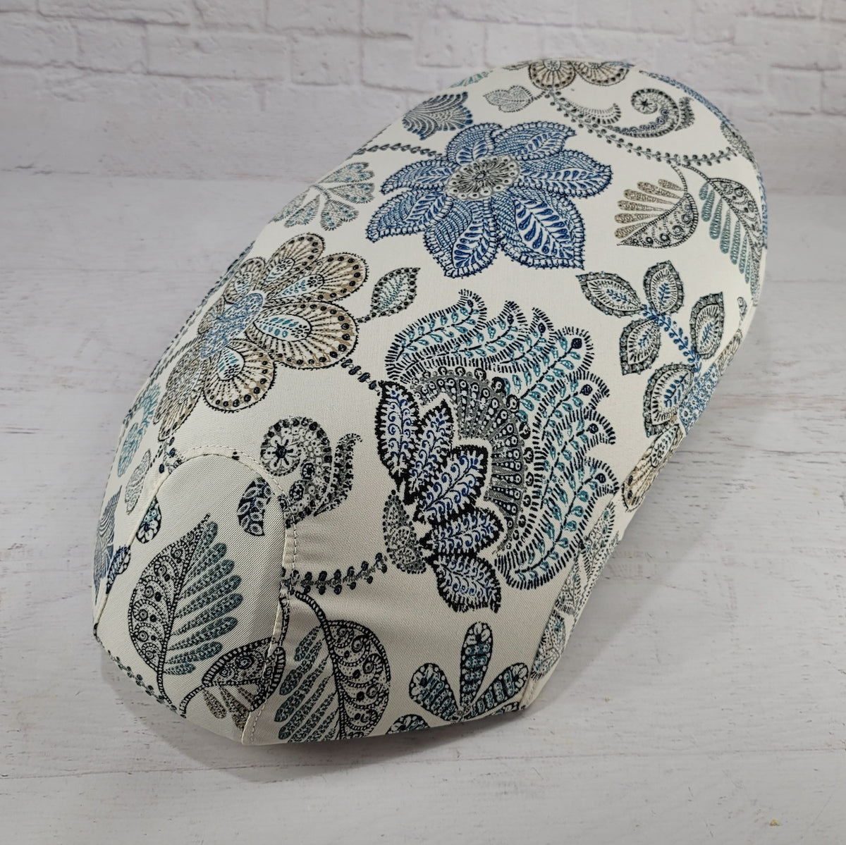Honda Metropolitan Cream Flowers Seat Cover, handmade Honda Metropolitan seat cover by Cheeky Seats, product detail view 2