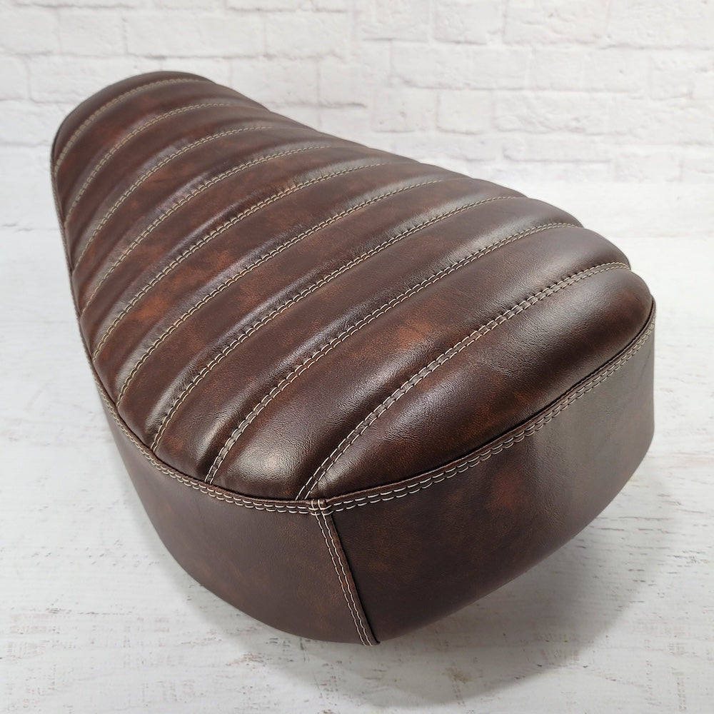 Honda Monkey padded Whiskey Brown tuck-and-roll seat cover