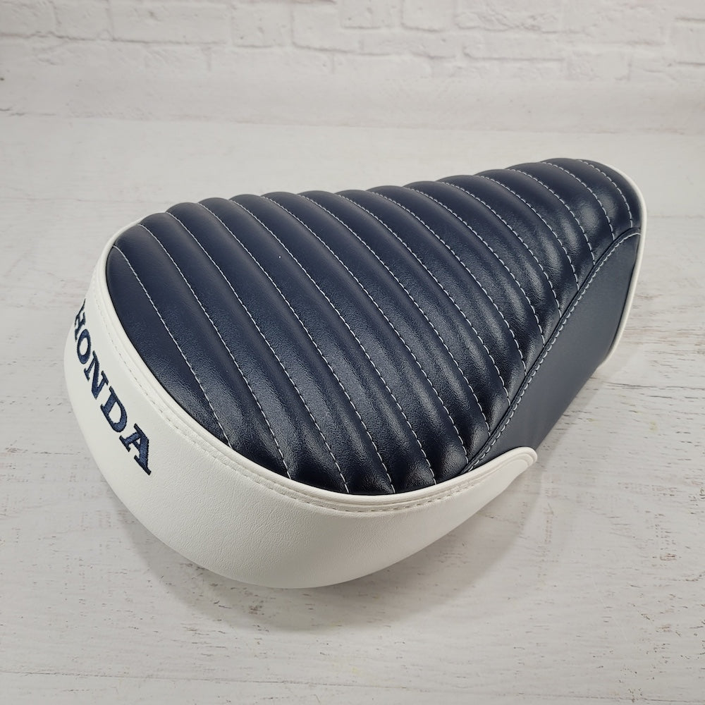 Honda Super Cub navy blue and white two-tone seat cover