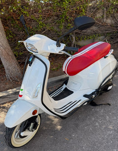 Vespa Sprint Primavera Red with Racing Stripes Seat Cover