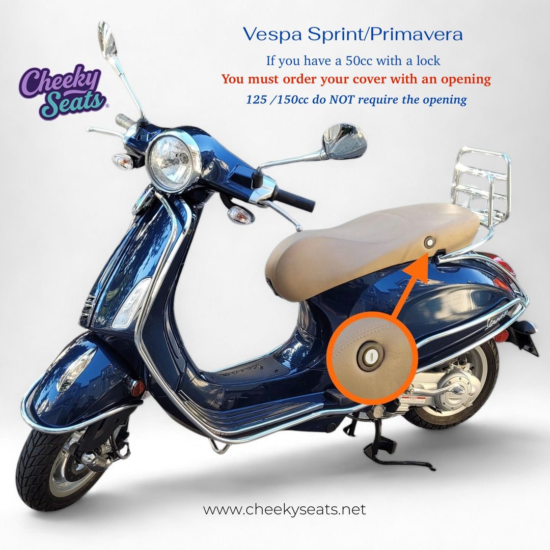 Vespa Sprint / Primavera Padded Black and Red Seat Cover