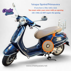 Vespa Sprint / Primavera Padded Black and Red Seat Cover