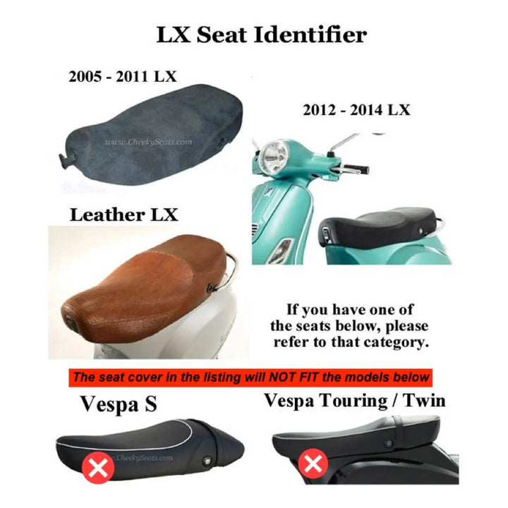 READY TO SHIP! Vespa LX Seat Cover Black Handmade French Seams