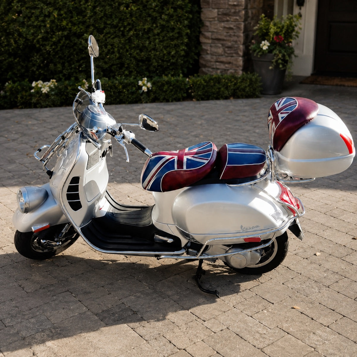 Vespa GTV Union Jack distressed seat cover