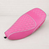 Vespa LX hot pink diamond seat cover by Cheeky Seats