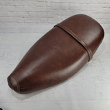 Vespa ET 2/4 whiskey brown seat cover with French seams, handmade by Cheeky Seats