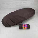 Bronze honeycomb rain and elements cover for Piaggio Fly and Liberty seats with a tropical carry strap, by Cheeky Seats