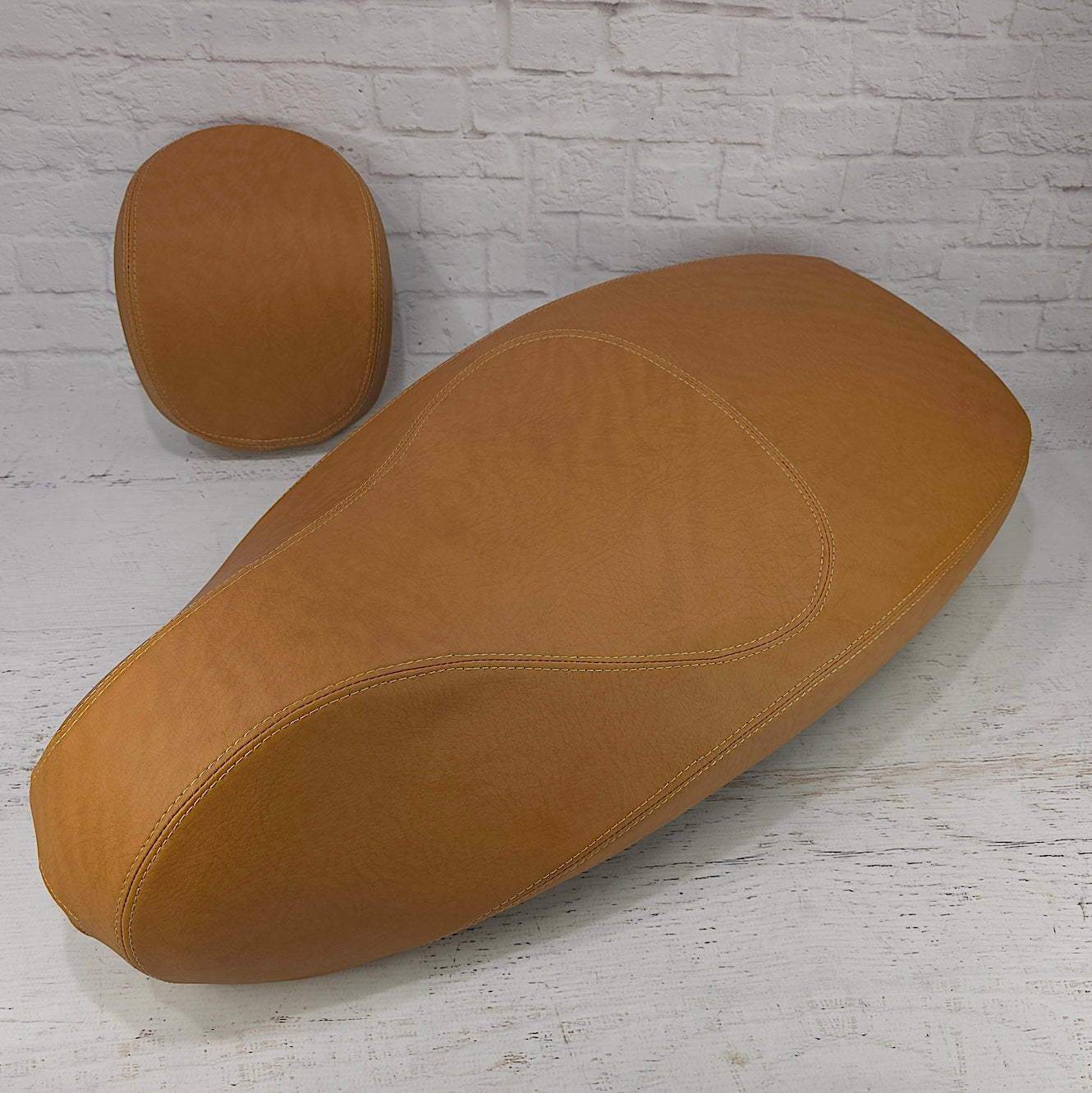 Vespa Sprint Primavera Golden Tan French Seams Seat Cover – Cheeky