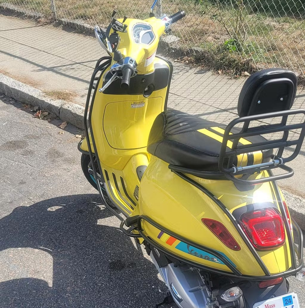 vespa シート 社外品 Vespa Sprint / Primavera Seat Cover Satin Black with Dual Racing