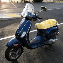 Yellow Paisley Scooter Seat Cover, Stay Cool - For Vespa, Genuine, Kymco, Sym, Honda and More (Copy)