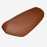 Classic Cinnamon Brown Yamaha Zuma 50 seat cover with a smooth, understated factory-style finish, handmade by Cheeky Seats.