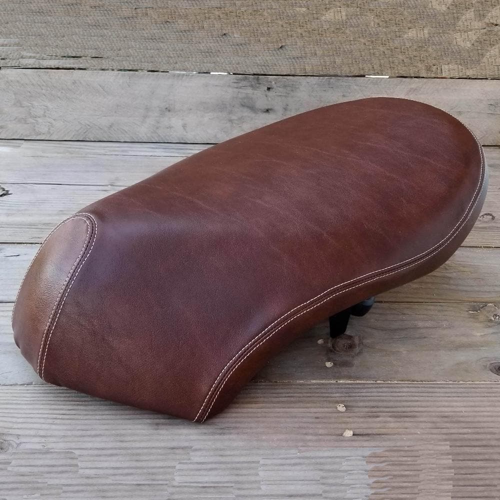 READY TO SHIP! Honda Metropolitan Whiskey Brown Seat Cover, handmade Honda Metropolitan seat cover by Cheeky Seats, product detail view 4