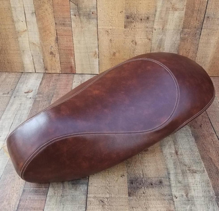 Vespa GTS GTV Euro gel Seat Cover Whiskey Brown French Seams