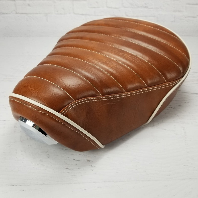 Honda Super Cub Seat Cover Distressed Chestnut Tuck and Roll