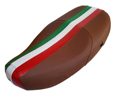 Vespa LX 50 / 150 Cinnamon Tan Italian Racing Stripe Seat Cover