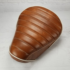 Honda Super Cub / Trail 125 Seat Cover Distressed Cognac Tuck and Roll
