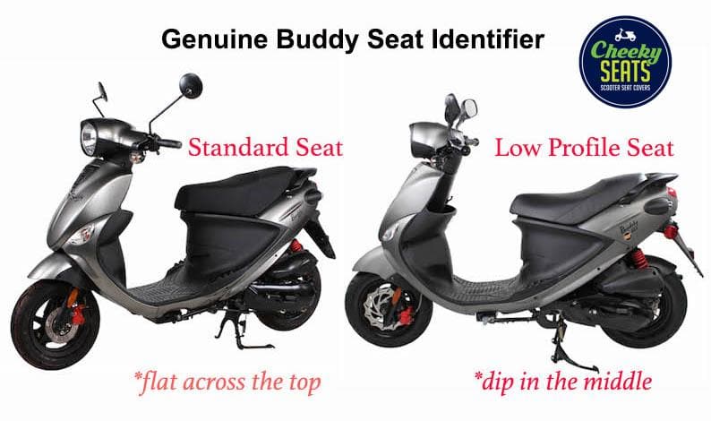 Cheeky Seats comparison of Genuine Buddy standard and low-profile seat shapes