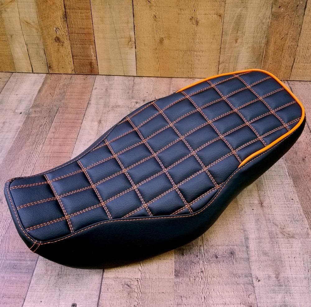 Honda Grom Rectangle Grid Seat Cover, handmade Honda Grom seat cover by Cheeky Seats, product detail view 4