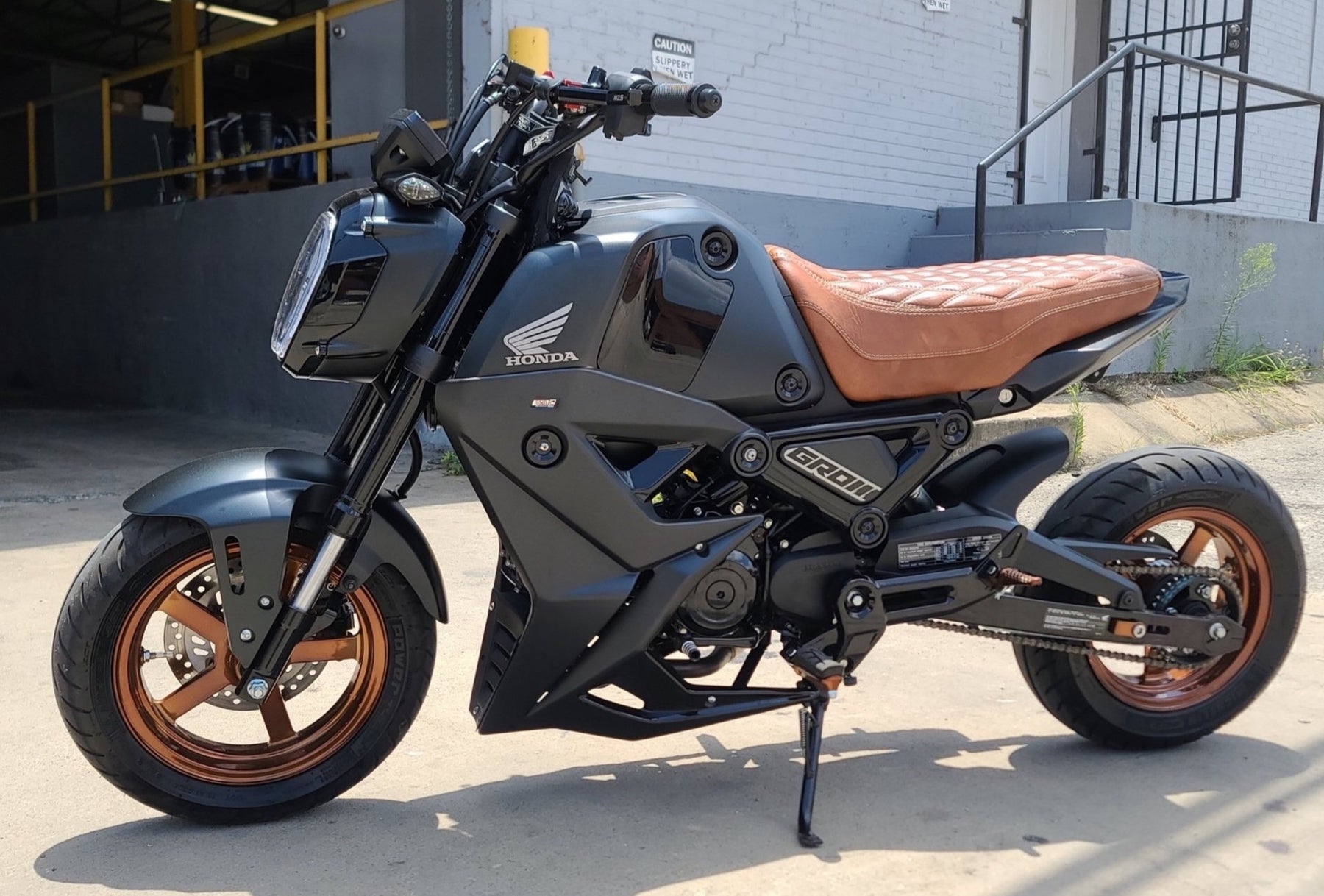 Honda Grom Seat Cover 2013 2024 Distressed Chestnut Double Diamond