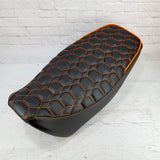 Honda Grom Nested Hexagon Seat Cover, handmade Honda Grom seat cover by Cheeky Seats, product detail view 2
