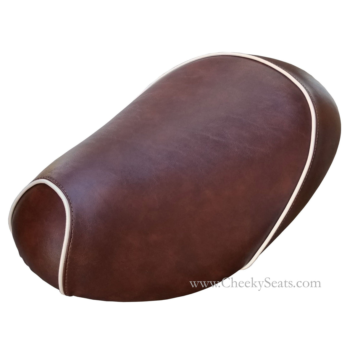 Honda Metropolitan Distressed seat cover with Piping, handmade Honda Metropolitan seat cover by Cheeky Seats, product detail view 5