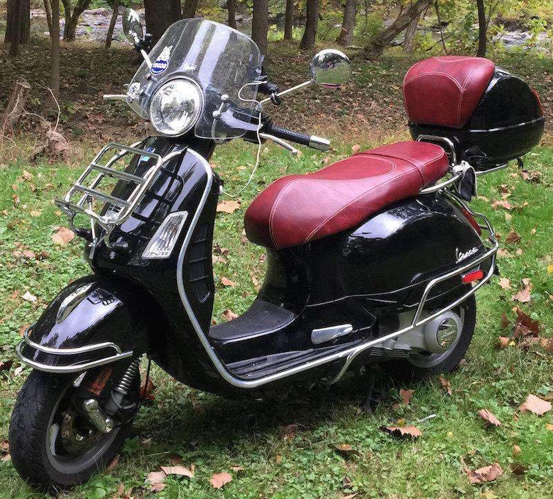 Vespa GT 125 200 Oxblood Seat Cover Extreme French Seams